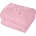 thumbnail image 3 of 5 Piece Pinch Pleated Pintuck Duvet Cover Set With Zipper Closure , 100% Egyptian Cotton, 400 Thread Count, Extra Smooth and Luxirous, Pink Solid, Oversize Queen Size., 3 of 5