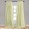 thumbnail image 4 of Ambesonne Bird Curtains, Origami Style Crane and Swans, Pair of 28"x63", Pale Yellow White, 4 of 5