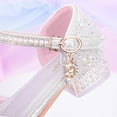 thumbnail image 6 of LUOGENLI Slippers Slippers for Girls 10-12 Years Old Beach Girl's Leather Shoes Dress Spring Autumn New Children's Shoes Student Performance Shoes Wedding Banquet Flower Children's Shoes Silver 31, 6 of 7