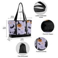 thumbnail image 2 of FORMRS Canvas Laptop Tote Bag for Women with 15.6" Computer Compartments Shoulder Handbag, Purple Halloween Pumpkin, 2 of 7