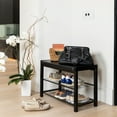 thumbnail image 5 of Danya B. Black Leatherette Entryway Shoe Storage Bench with Black Metal Frame, 5 of 11