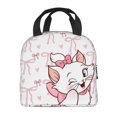 thumbnail image 2 of Sleek Pink Bow Graphic Lunch Tote Insulated Lunch Box Unisex Adult Reusable Cooler Warm Meal Prep Bag, 2 of 6