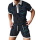 thumbnail image 1 of Retro 3D Printing Zipper Hombres Primavera y otoño Camiseta Traje Traje deportivo Pompotops oipoqjl44956, 1 of 5