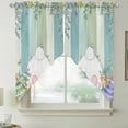thumbnail image 2 of Cute Easter Bunny Swag Valances for Windows 2 Pack, Kitchen Window Curtains 36 Inch Length, Eucalyptus Leaves Colorful Eggs Wooden Privacy Swag Curtains for Living Room/Bathroom 36"x36", 2 of 8