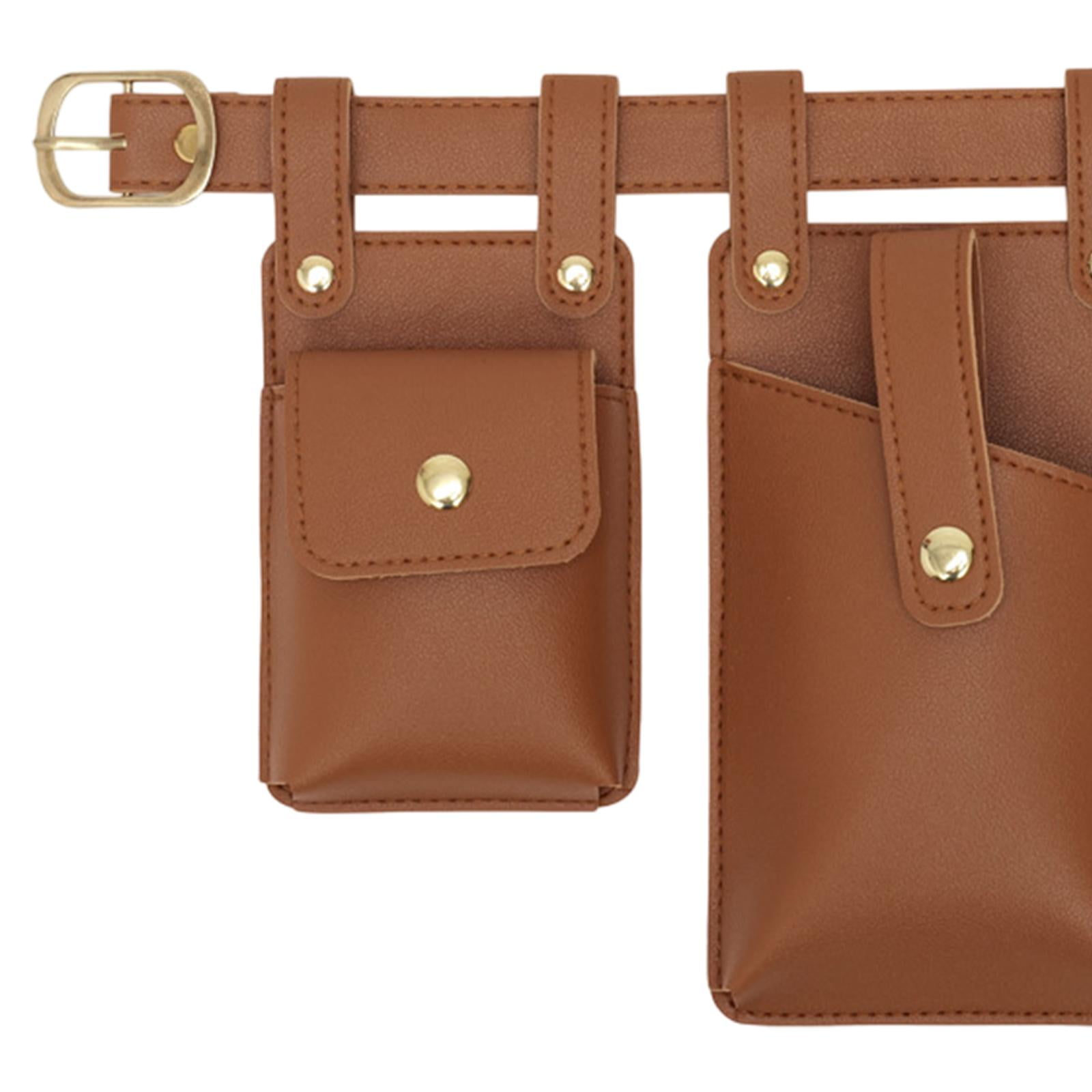 FVDPWYE Belt Pouch Sturdy Waist Organiser Belt Fashion Waterproof Comfortable Fanny Pack Light Brown