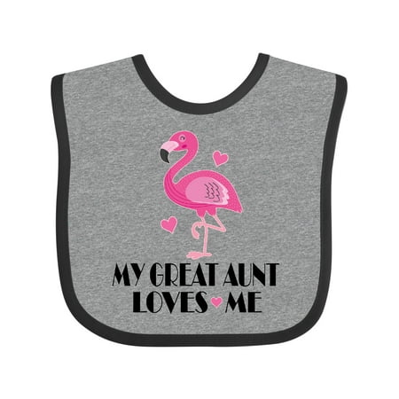 

Inktastic Great Aunt Loves Me Flamingo Gift Baby Girl Bib