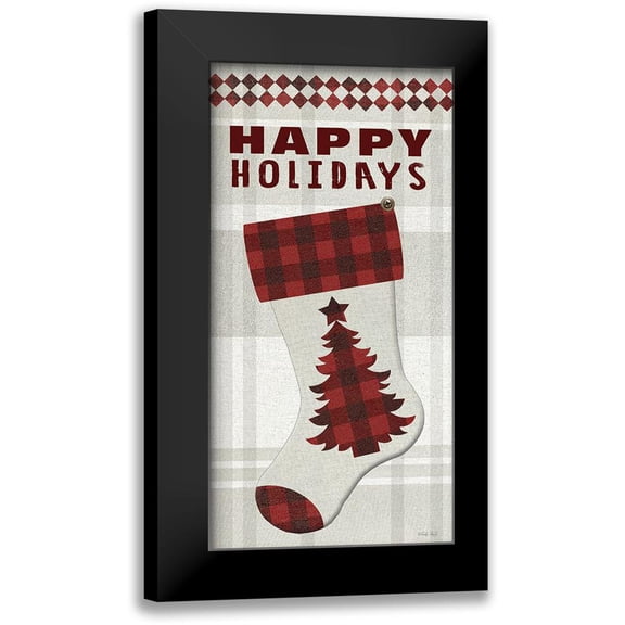 Jacobs, Cindy 9x14 Black Modern Framed Museum Art Print Titled - Happy Holidays Stocking