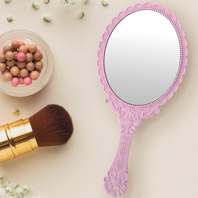 Handheld Mirror With Handle, Makeup Compact Hand Mirrors For Women Travel  Small Vintage Purse Mirrors, Hand Held Packet Mini Mirrors For Girls  Decorat