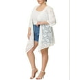 thumbnail image 4 of Agnes Orinda Women's Plus Size  Lace Crochet Draped Shawls Lightweight Open Front Cover-Ups Casual Cardigans 2X White, 4 of 6