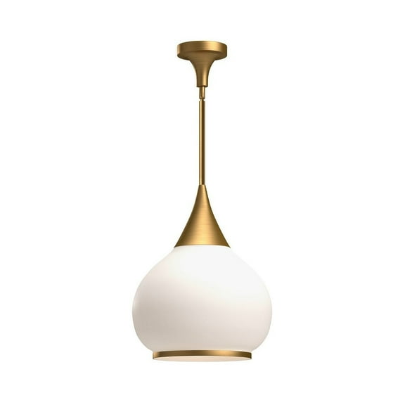 PD524214AGOP-Alora Lighting-Hazel - 1 Light Pendant-17.75 Inches Tall and 14.13 Inches Wide-Aged Gold Finish-Matte Opal Glass Color
