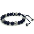 thumbnail image 3 of ARTSY Crafts Macrame Shamballa Wrapped Bracelet, Natural Gemstone Bracelets for Men - 10mm Grey Map, 3 of 8