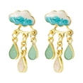 thumbnail image 4 of Fiudx Juego de Aretes de Lluvia, Lindas Joyas con Forma de Gota de Agua, Aleación Inoxidable, Regalo de Amistad, Elegante Colección de Accesorios, Estilo para Días Lluviosos, Opción de Color Oscuro/C, 4 of 5