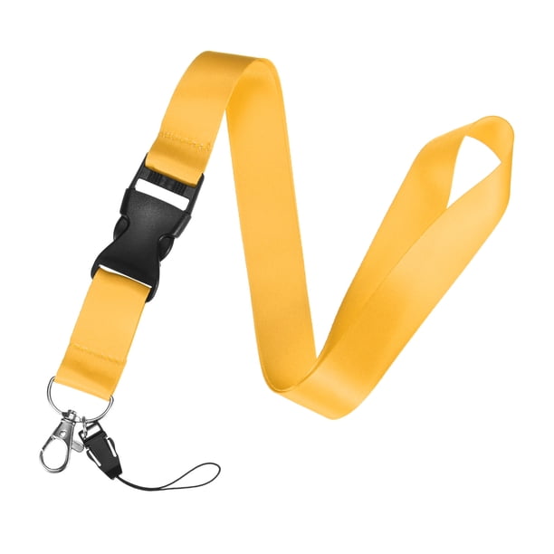 Uxcell 1-Pack Cuerdas para Llaves, Amarillo 1" Ancho Llavero Largo Correa para Identificación con Broche de Liberación Rápida