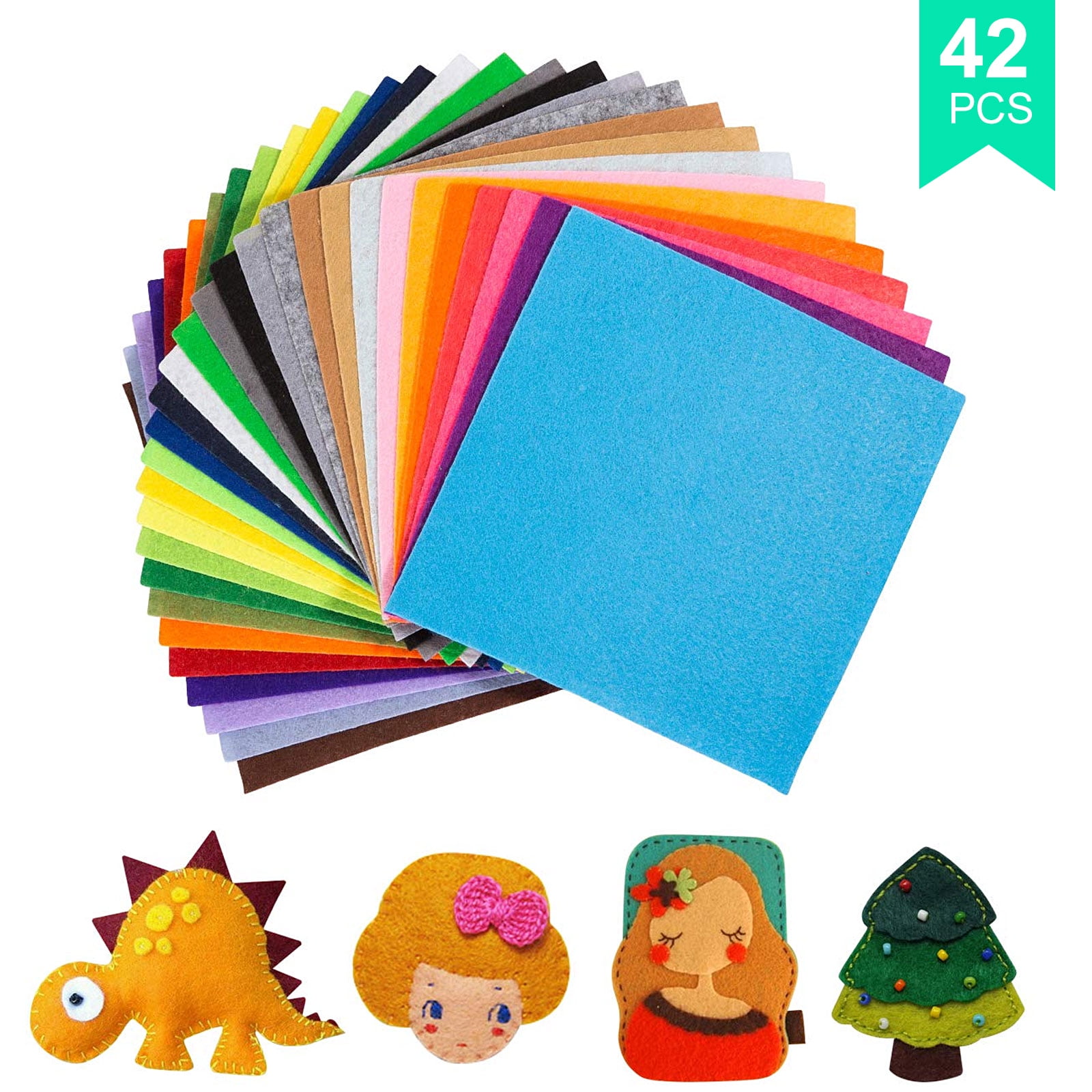 15 x 15 cm flic-flac 54pcs Felt Fabric Sheet Assorted Color Felt Pack DIY Craft Squares Nonwoven