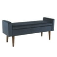 thumbnail image 6 of HomePop Fulton Velvet Rectangular Storage Bench with Easy Access Hinged Lid, Multiple Colors, 6 of 7