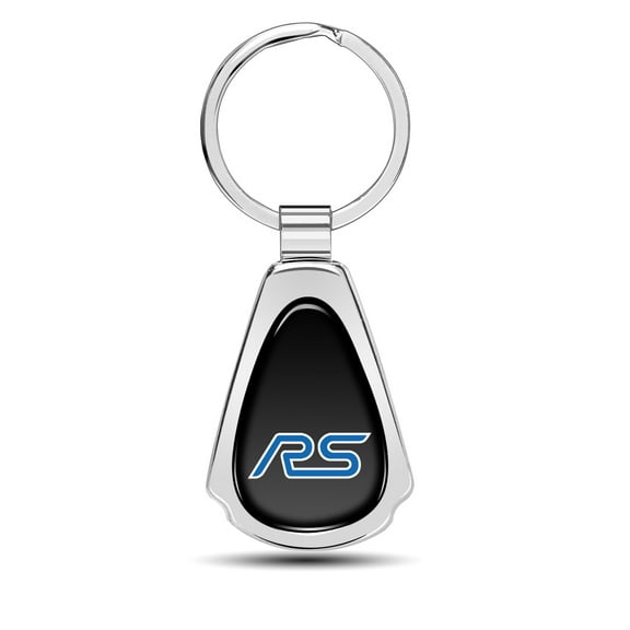 Ford Focus RS Black Dome Chrome Metal Teardrop Key Chain