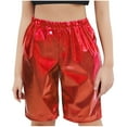 thumbnail image 2 of sovlvnd Solid Color Loose Glossy Straight Leg Shorts For Boys And Girls Five Part Shorts For Performance Mid Length Shorts Red, 13 Years, 2 of 5