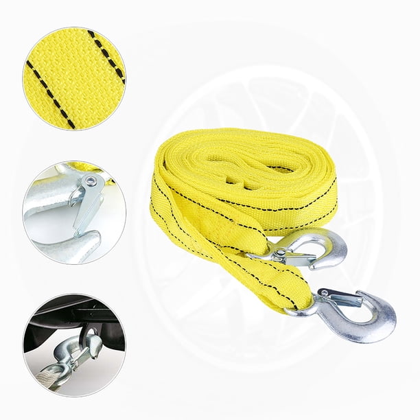 Cuerda de remolque 4 metros de carga remolque de coche de 5 toneladas correa de cuerda de remolque cable de remolque con ganchos herramienta de recuperación de vehículos de ANGGREK Otros