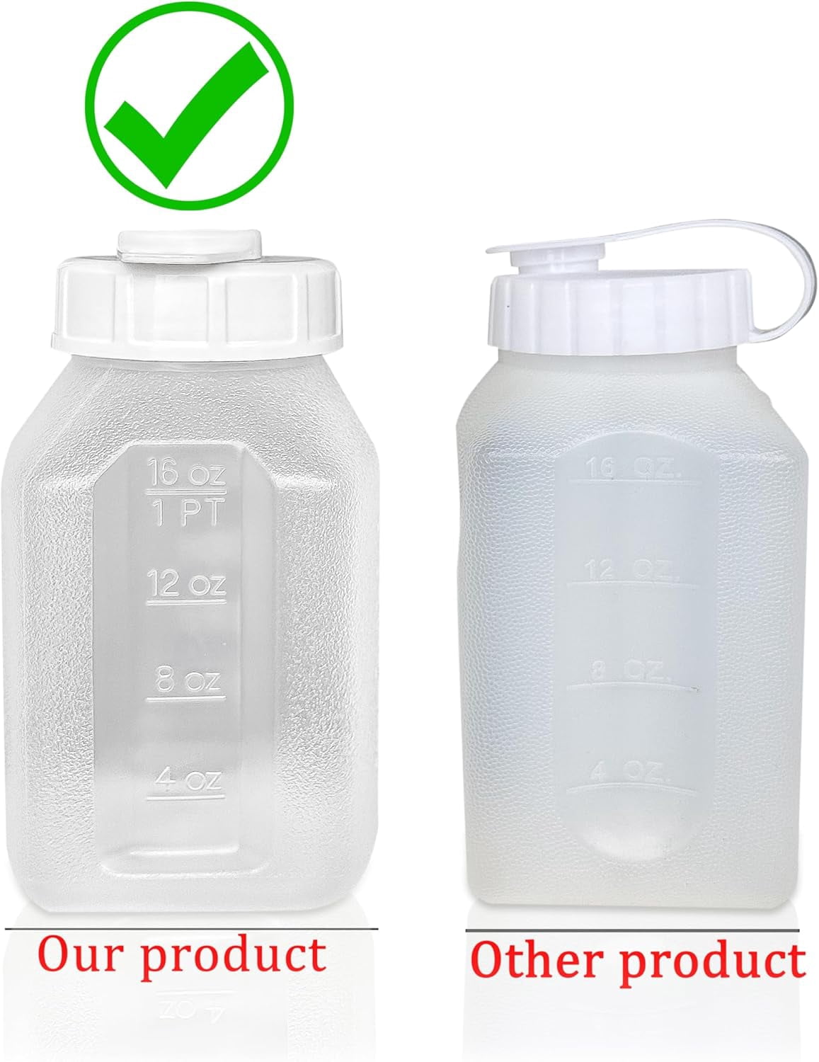16 fl. oz Water Bottle Refrigerator Shaker, Pitcher, Engraved Measurements, Mixer, Leak Resistance, BPA Free (2-Pack)