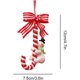 thumbnail image 3 of Adorno colgante de bastón de caramelo navideño, colgantes de muñeco de nieve de Papá Noel con decoración de árbol de Navidad con lazo, decoraciones navideñas, 6 piezas, rojo-- brillar Electrónica, 3 of 5