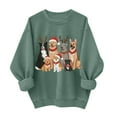 thumbnail image 2 of SYMOID Womens Green Christmas Dog Crewneck Sweatshirt, Cute Dog Print Loose Fit Cotton Holiday Sweatshirt for Dog Lovers,Size M, 2 of 6