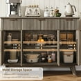 thumbnail image 4 of Vecenuy Buffet Cabinet Fluted Sideboard 47.2" Accent Cabinet with Adjustable Shelves，Modern Coffee Bar with Charging Station, for Dining Room, Living Room, Grey, 4 of 8