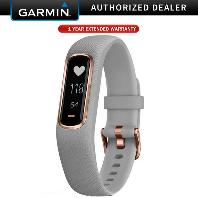 Garmin Vivosmart Hardware Gold 4 with Gray Rose Extended Warranty (S/M) (010-01995-12) with Year 1