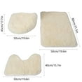 thumbnail image 3 of Coollooc Soft Bathroom Carpet 3 Piece Bathroom Rugs and Mats Set Bath Mats Set with U-Shaped Toilet Floor Mat Rugs andToilet Lid Cover Mat(Beige), 3 of 9