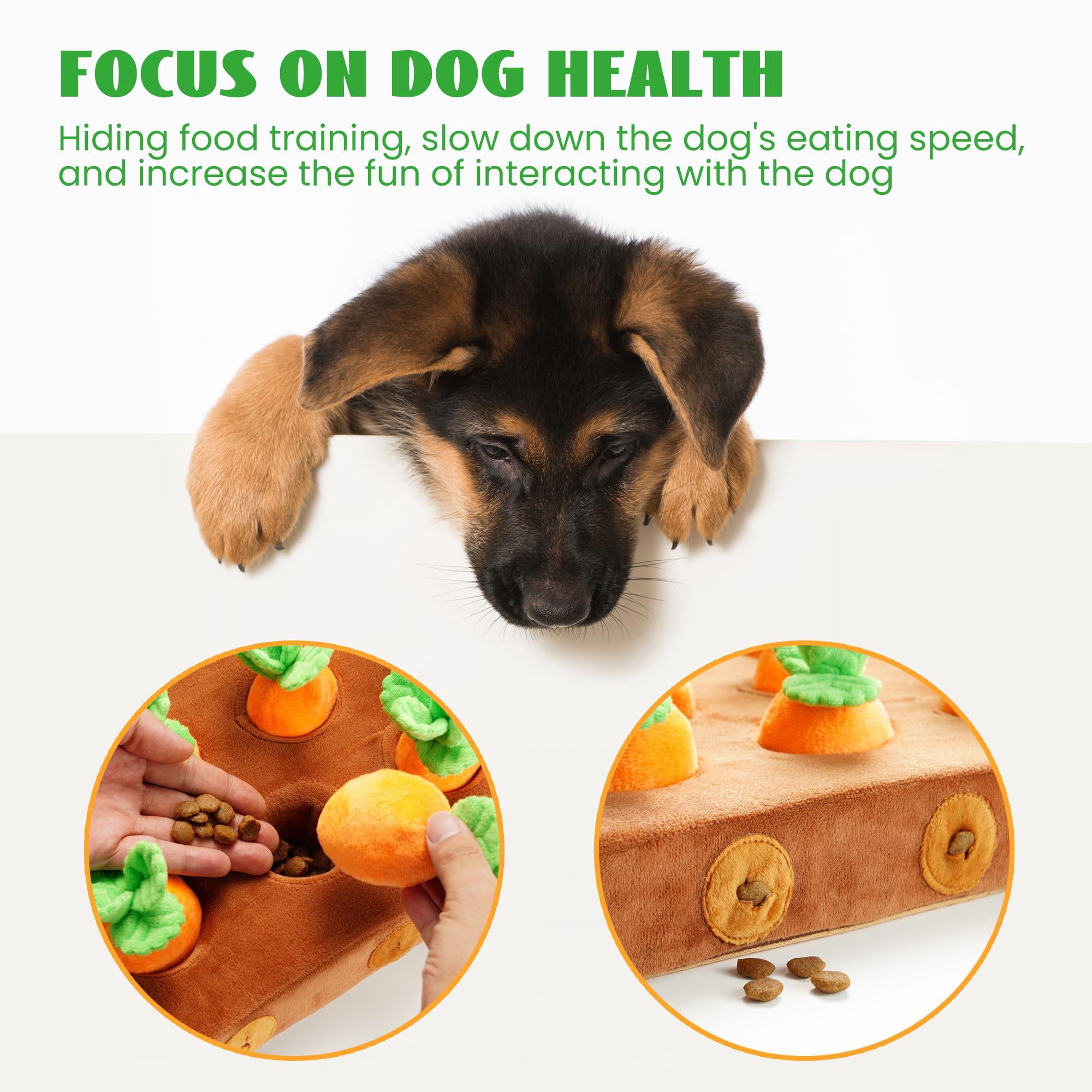 Nocciola 12 pcs Carrot Field Dog Squeaky Toys with Food Dispensing Carrot Farm, Dog Enrichment Toys for Hide and Seek, Puzzle Toys for Small and Medium Dogs, Play and Treat Set Fathersdaygift