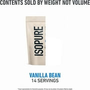 Isopure Low Carb 100% Pure Whey Isolate Protein Powder, Lactose Free, Gluten Free, With Vitamins, Vanilla Bean, 25g Protein Per Serving, 1 Lb, 14 Servings (Packaging May Vary)