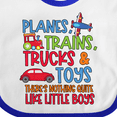 thumbnail image 4 of Inktastic Planes Trains Trucks and Toys Nothing Quite Like Little Boys Boys Baby Bib, 4 of 4