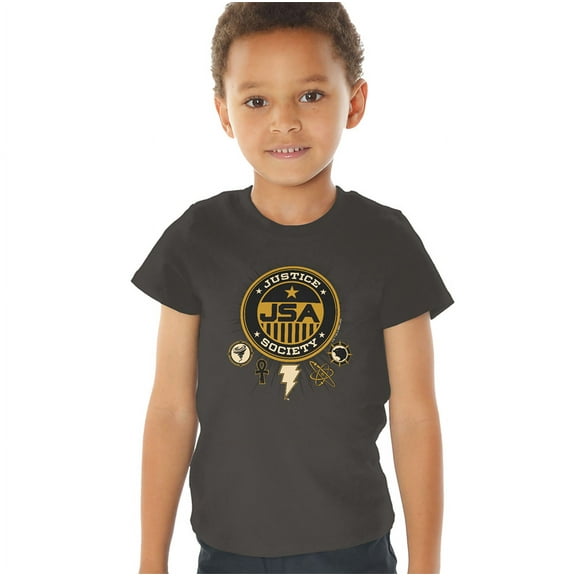 Black Adam Black Adam Justice Society Kids T Shirt (3) for Youth Toddler Boys and Girls, Charcoal