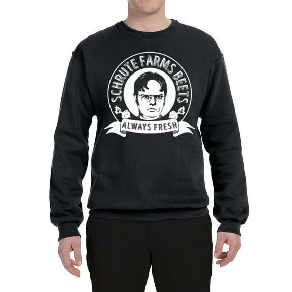 Always Fresh Farms Beets The Office Culture Unisex Crewneck Graphic Sweatshirt, Black, Small
