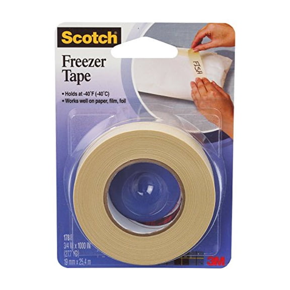 3M Scotch Freezer Tape - Writable Surface, Easy Tear, Temperature Resistant - 0.75 in x 1000 in