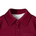 thumbnail image 6 of AHTJRT Boys Girls Corduroy Shirts Lapel Long Sleeve Tee Shirt Casual Fall Spring Button down Blouse with Pocket Relaxed Striped Knit Solid Tops Wine 11-12 Years, 6 of 7