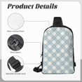 thumbnail image 6 of Rocae Daisy Plaid Blue for Lightweight Chest Bag Dual Pocket, Waterproof Crossbody Sling Bag for Men and Women, 6 of 8