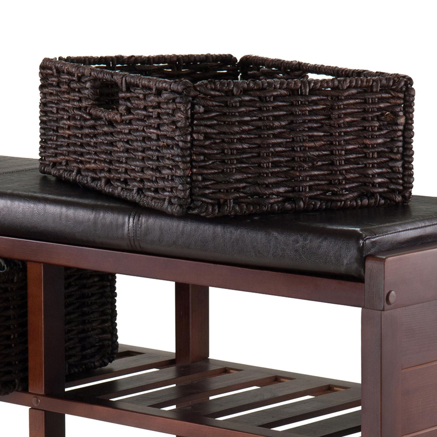 Banc avec siège de coussin et paniers Colin de Winsome - 40438