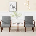 thumbnail image 2 of Contemporary Grey Fabric Arm Chair Set with Side Table | Perfect for Coffee - Drinking and Chatting | Ample Seating and Comfort, 2 of 5