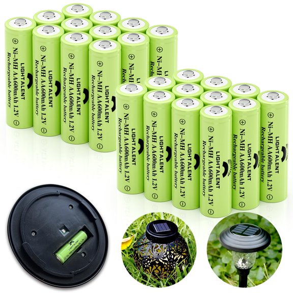 Pilas recargables Lightalent Ni-MH AA 1,2 V 600 mAh, paquete de 24