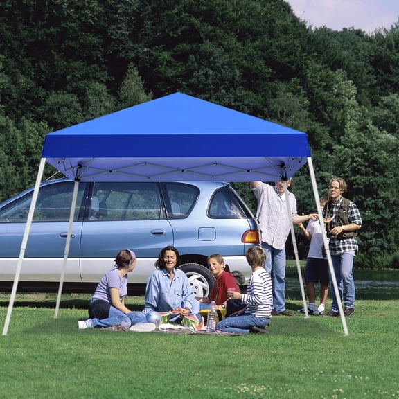 Canopy Tent, 10X10 FT Pop Up Canopy Outdoor Instant Tent Slant Legs with Carrying Bag, Portable Gazebo Shelter for Patio Deck Garden and Beach - 8X8 FT Canopy Cover, Blue