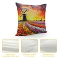thumbnail image 4 of Chilfamy Windmill Flowers Sunset Pillow Covers for Couch Sofa Indoor Outdoor Aesthetic Decorative Soft and Durable 1PC 18x18in, 4 of 5