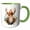 Green/White, variant on 3drose, Cute Mystical Woodland Creature Illustration, 11oz Two-tone Black Mug