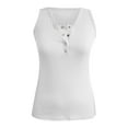 thumbnail image 4 of LYXSSBYX Tank Tops for Women Clearance Women Casual Tanks Sleeveless Buttons Slimming Solid Pullover Vest Blouse Tops, 4 of 5