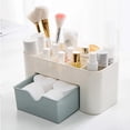 thumbnail image 4 of Makeup Organizer Wristwatch Storage Box with Drawer Case Desktop Sundries Container Cosmetics Brush Holder for Dorm Light green, 4 of 9