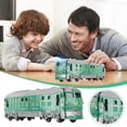 thumbnail image 2 of PVCS Children's Inertial Double-headed Train Retro Green Leather Track Train Electric Light And Sound Effect Model Toy Christmas Gift for Kids, 2 of 9