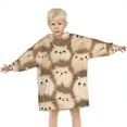 thumbnail image 3 of Cute Hedgehog Pattern Blanket Hoodies for Kids 6-13YR Oversize Wearable Blanket Hoodies for Boys Girls Teens, 3 of 7