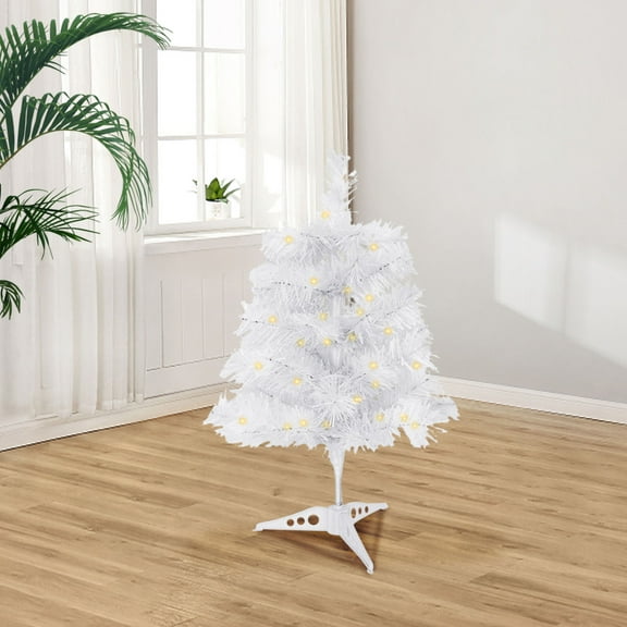 Christmas Trees,Artificial Holiday Christmas Tree For Home Office And Xmas Party Decoration, Prelit Artificial Pine Tree With Metal Stand And Lush Branch Tips For Indoor Holiday Decoration Display