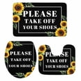 thumbnail image 2 of Please Take off Your Shoes Bathroom Rugs Set Sunflower Non Slip Absorbent Soft Bath Mats 3 Piece Set with Bathroom Rug, U-Shaped Floor Mat, Toilet Seat Cover Large Size, 2 of 9