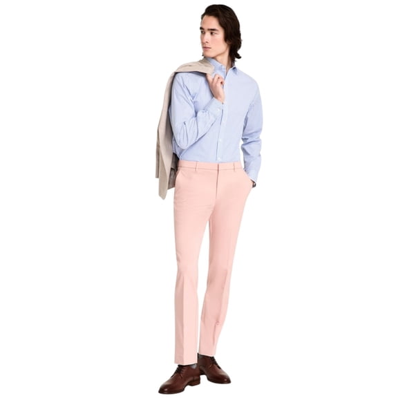 Tommy Hilfiger Mens Modern fit Dress Pants 38 / 32 Pink Solid Stretch