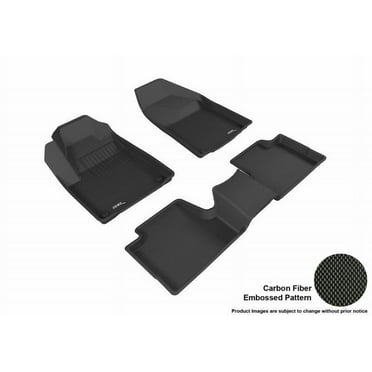 3D MAXpider 2015-2022 Fits Jeep Cherokee 1st Row 2nd Row Kagu Carbon Fiber Embossed Pattern Black Floor Mat L1JP01501509